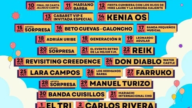 Guadalajara Unveils Full Lineup for 61st Fiestas de Octubre 2026, Promising a Month of Culture, Music, and Family Entertainment.
